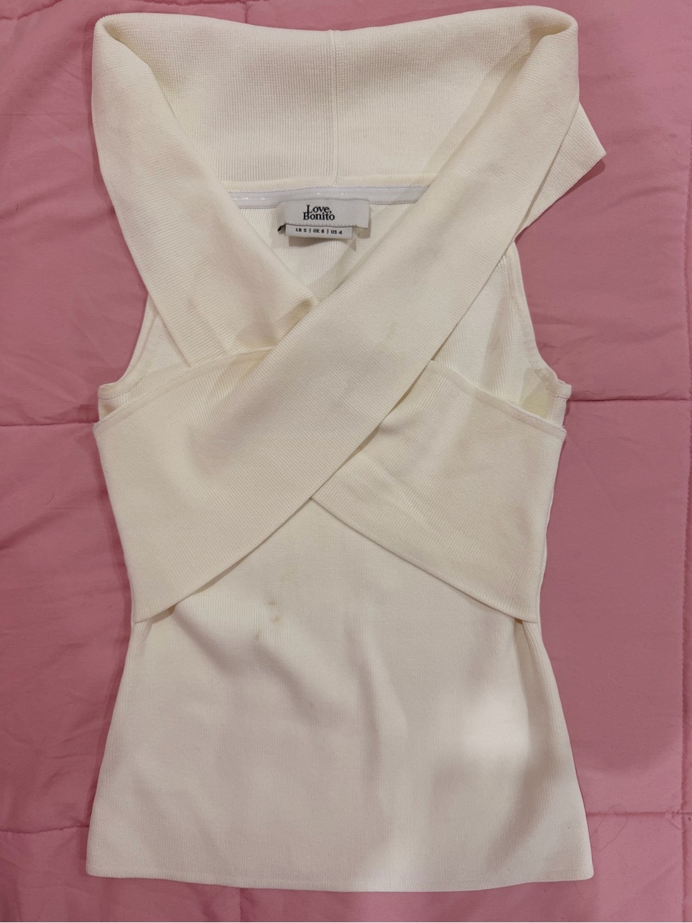Love, Bonito One-Shoulder Ivory Twist Dress